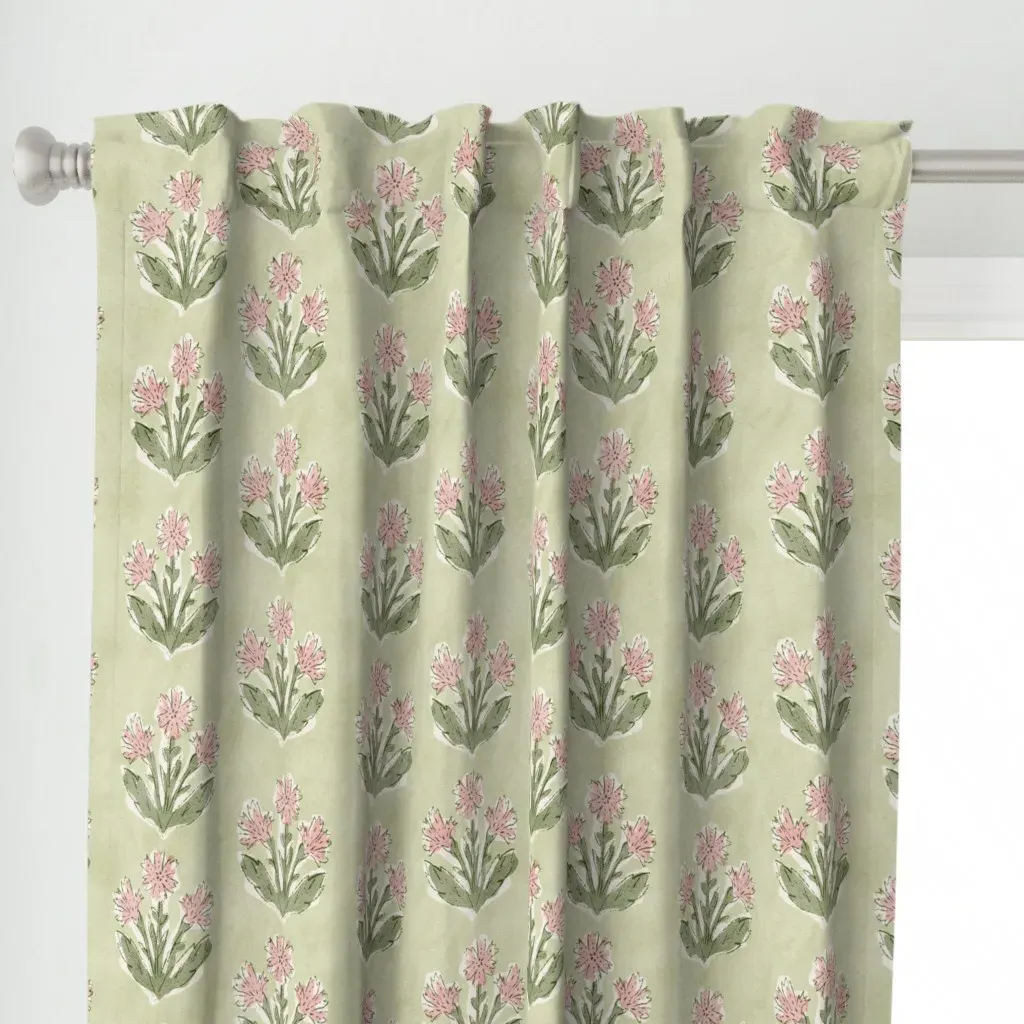 Boho Wildflower Curtain Panel - Pink alternate view