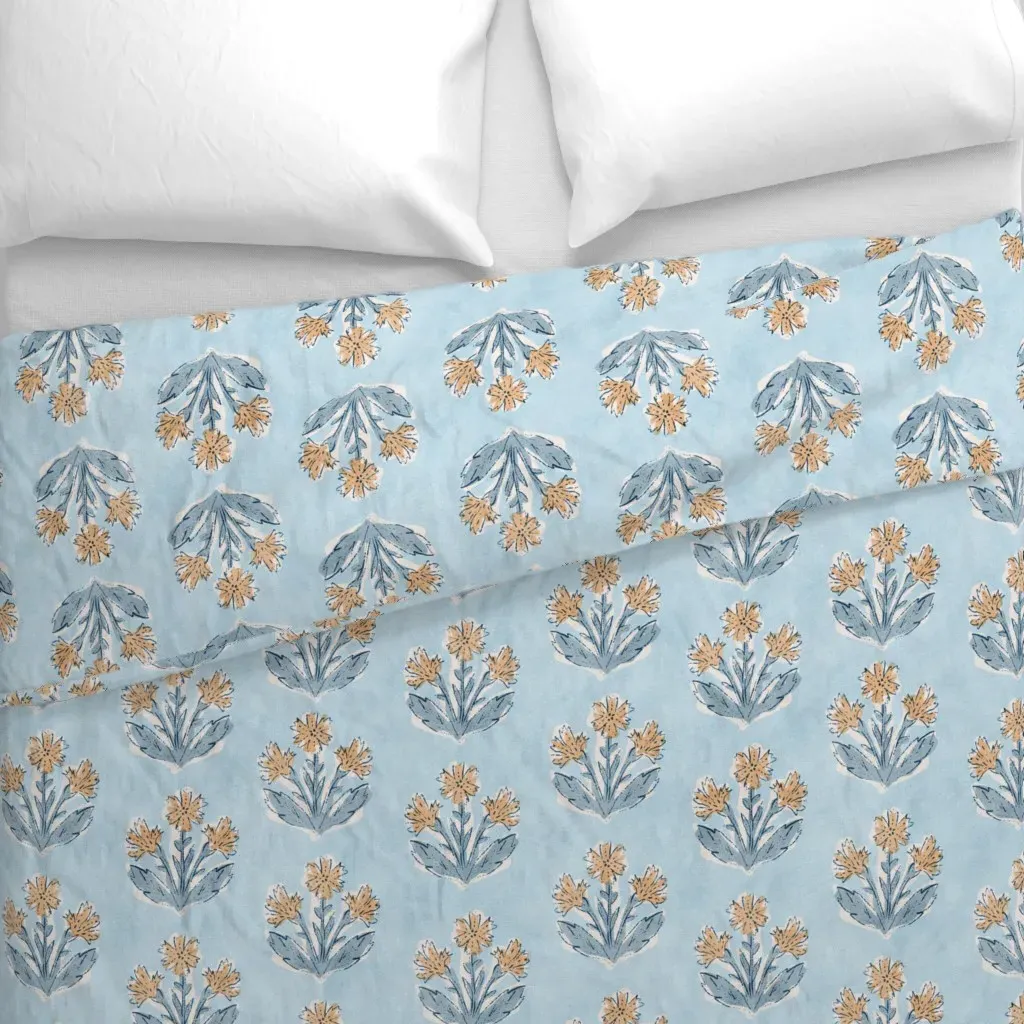 Boho Wildflower Duvet Cover - Light Blue alternate view