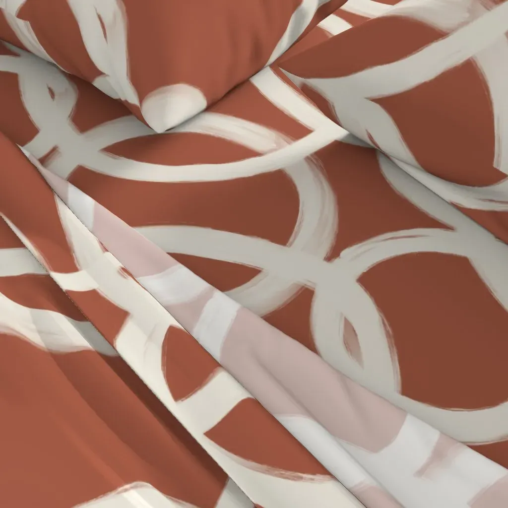 Bold Brushstroke Loops Colorful Leaves Full Sheet Set - Off-White alternate view