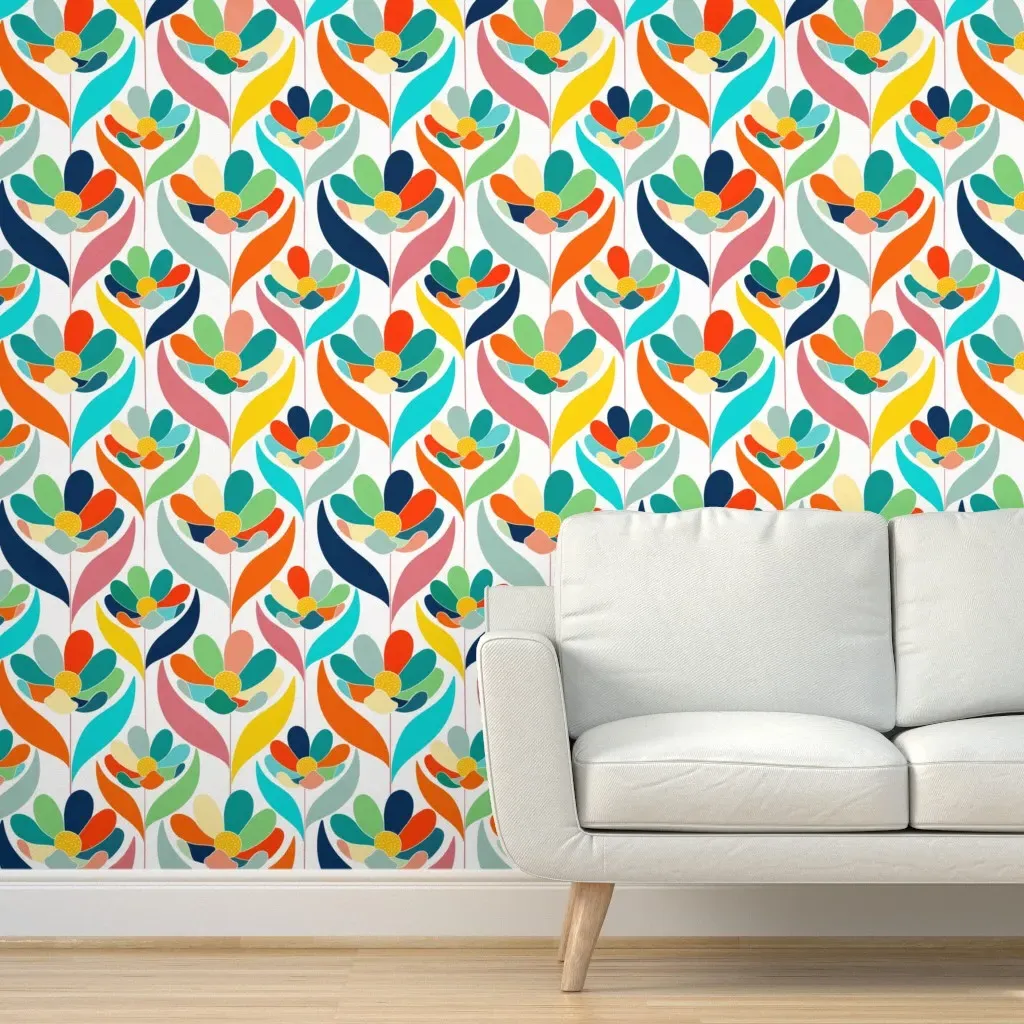 Bold Colourful Minimalism Peel and Stick Wallpaper - Orange product