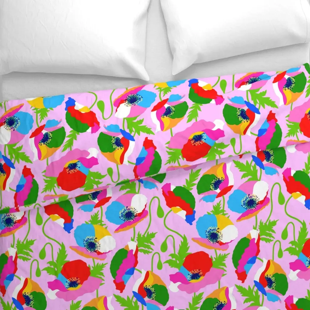 Bold Floral Poppies M Duvet Cover - Pink alternate view