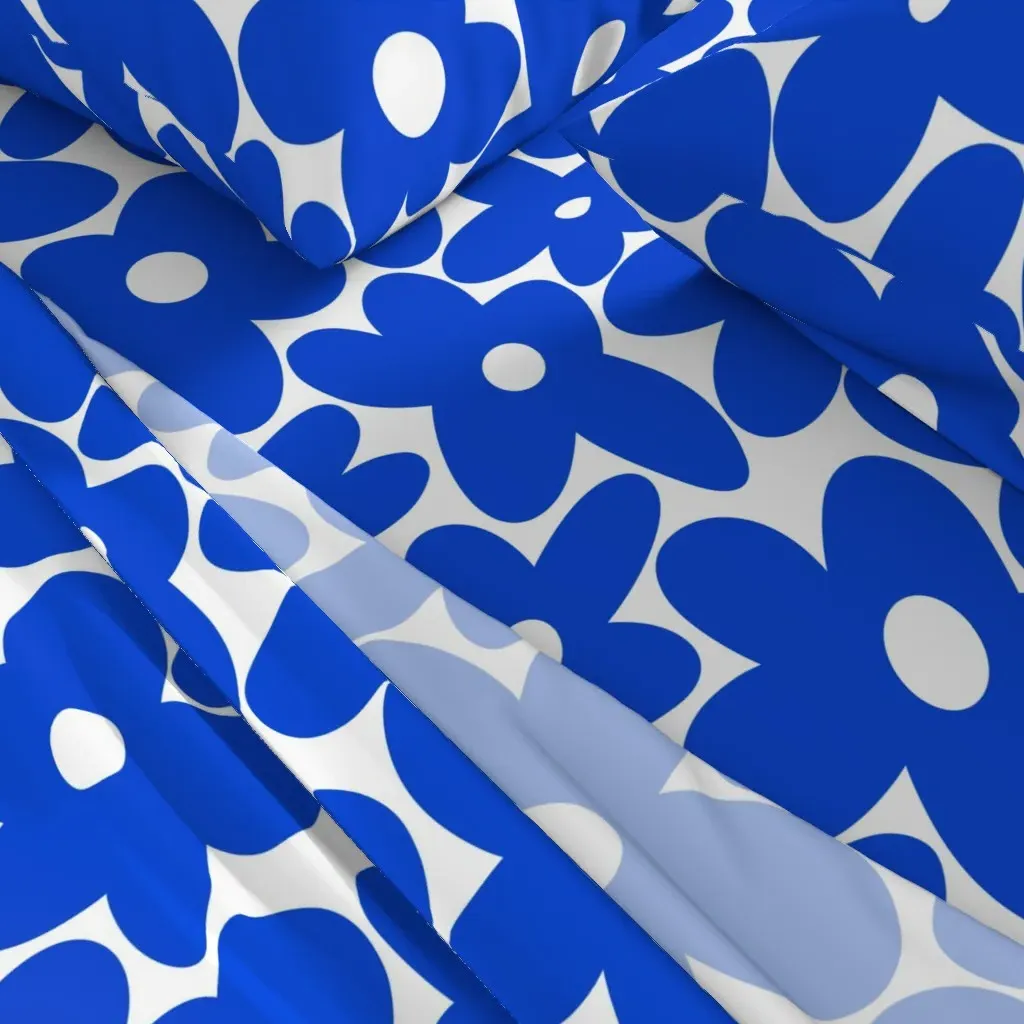 Bold Floral Queen Sheet Set - Cobalt Blue alternate view