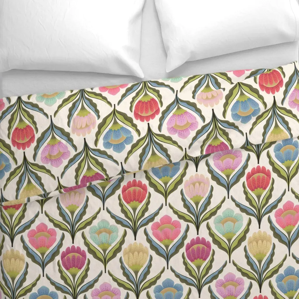 Bold Folk Vintage Duvet Cover - Pink alternate view