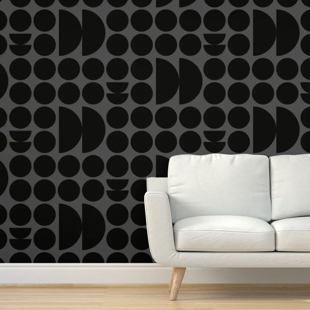 Bold Geometric Minimalism Peel and Stick Wallpaper - Dark Gray product