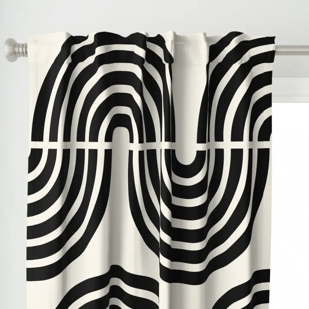 Bold Jumbo Curtain Panel - Black alternate view