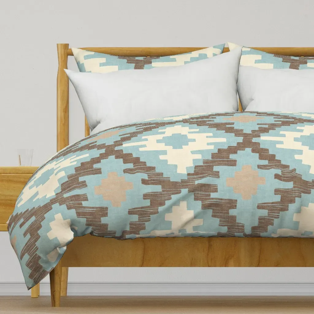 Bold Kilim Duvet Cover - Light Blue product
