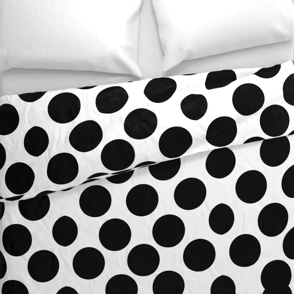 Bold Large Scale Hand Drawn Duvet Cover - Black alternate view