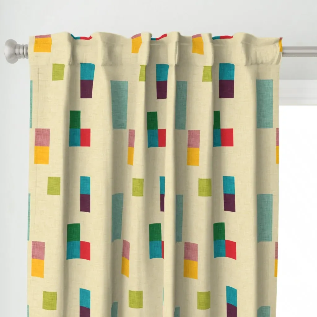 Bold Minimalism Pearl Curtain Panel - Teal alternate view