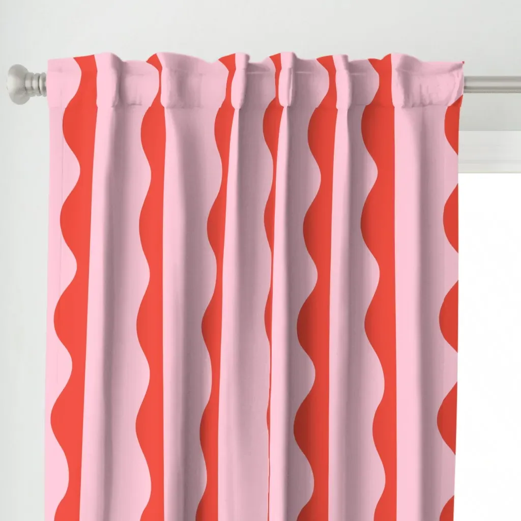 Bold Pink And Dopamine Curtain Panel - Red alternate view
