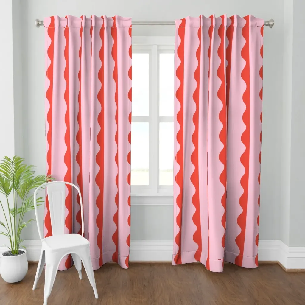 Bold Pink And Dopamine Curtain Panel - Red product