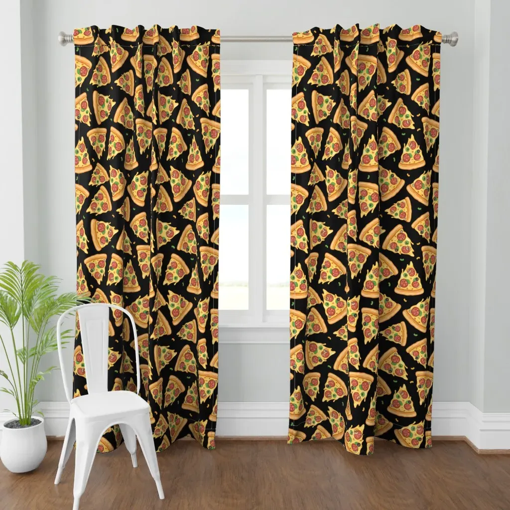 Bold Pizza Slices Curtain Panel - Yellow product