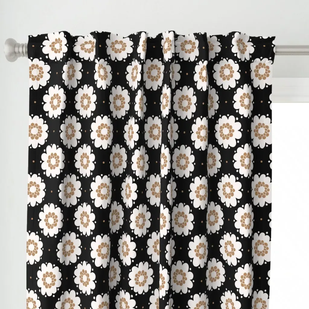 Bold Retro Curtain Panel - Off-White alternate view