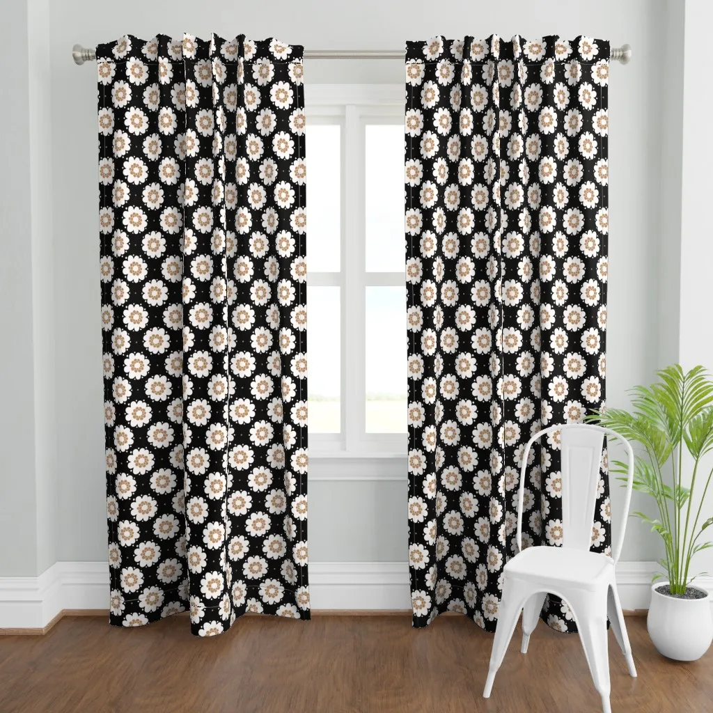 Bold Retro Curtain Panel - Off-White product