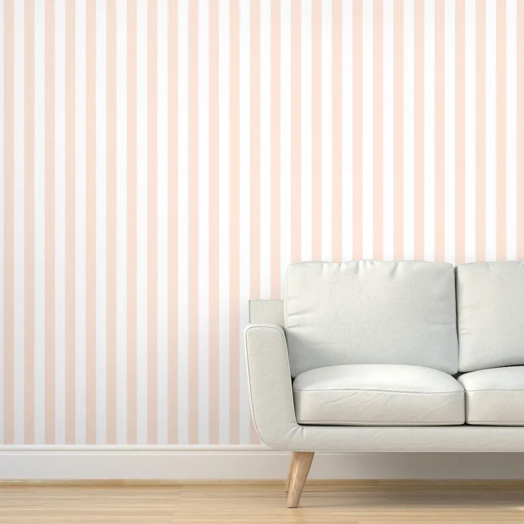 Bold Stripe V Peel and Stick Wallpaper - Faded Peach product