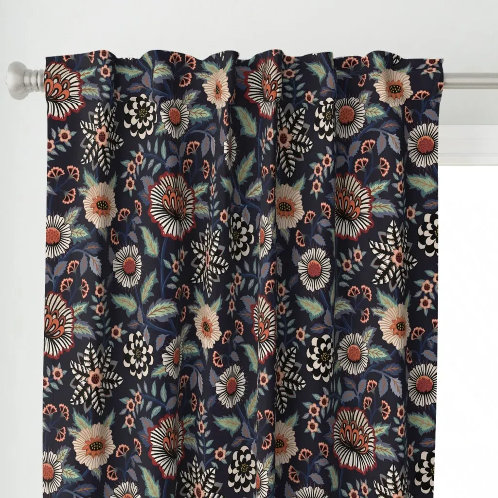 Bold Striped Trailing Curtain Panel - White alternate view