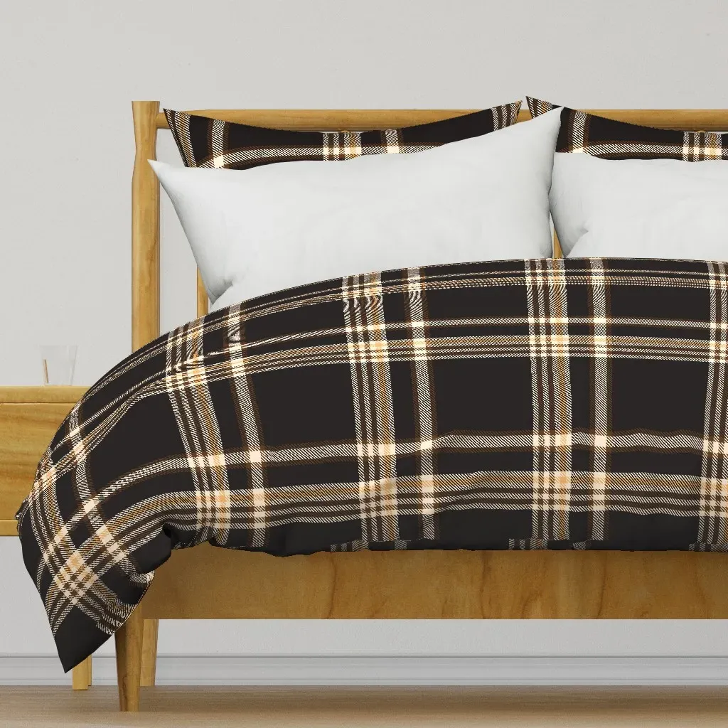 Bold Tartan Duvet Cover - Brown, Beige product