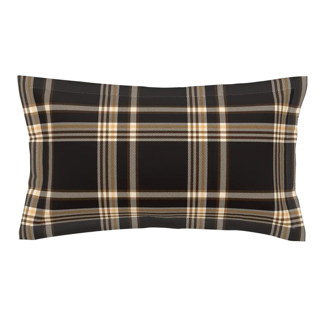 Bold Tartan Plaid King Pillow Sham - Brown, Beige product