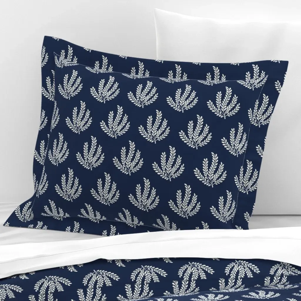 Bonsai Coordinate Standard Flanged Cushion Cover - Navy Blue, Cotton Sateen product