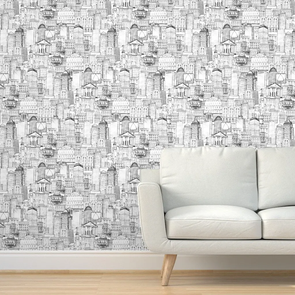 Boston Buildings Peel and Stick Wallpaper - Black product