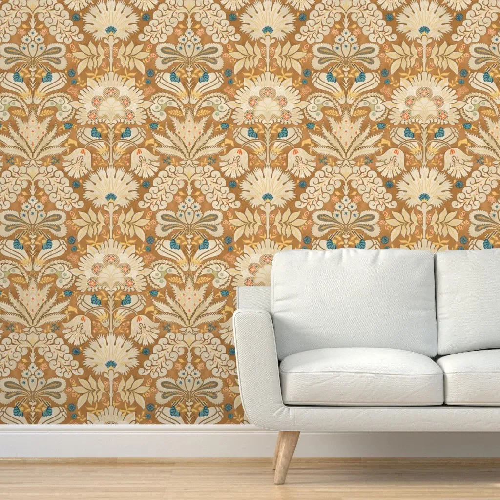 Botanic Damask Peel and Stick Wallpaper - Beige product