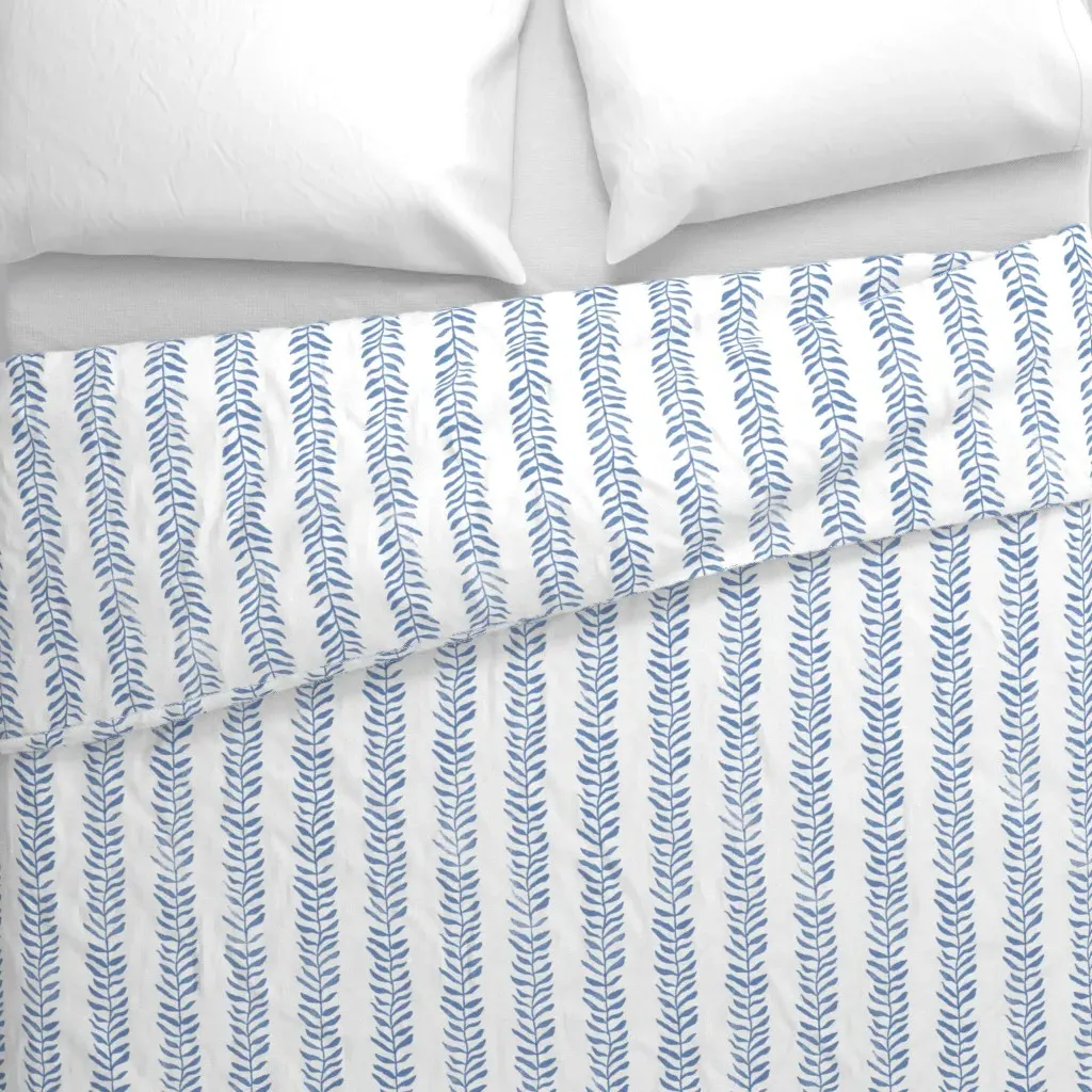 Botanical Block Print Duvet Cover - Blue alternate view