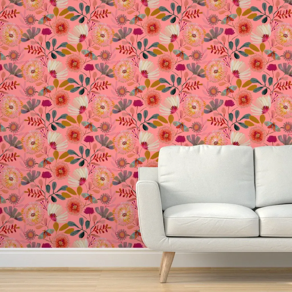 Botanical Boho Peel and Stick Wallpaper - Pink product