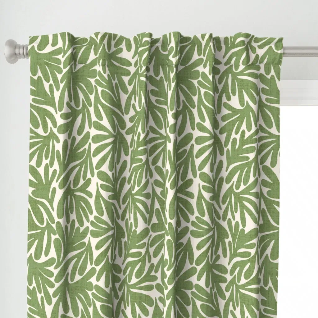Botanical Breeze Hand Curtain Panel - Sage Green alternate view