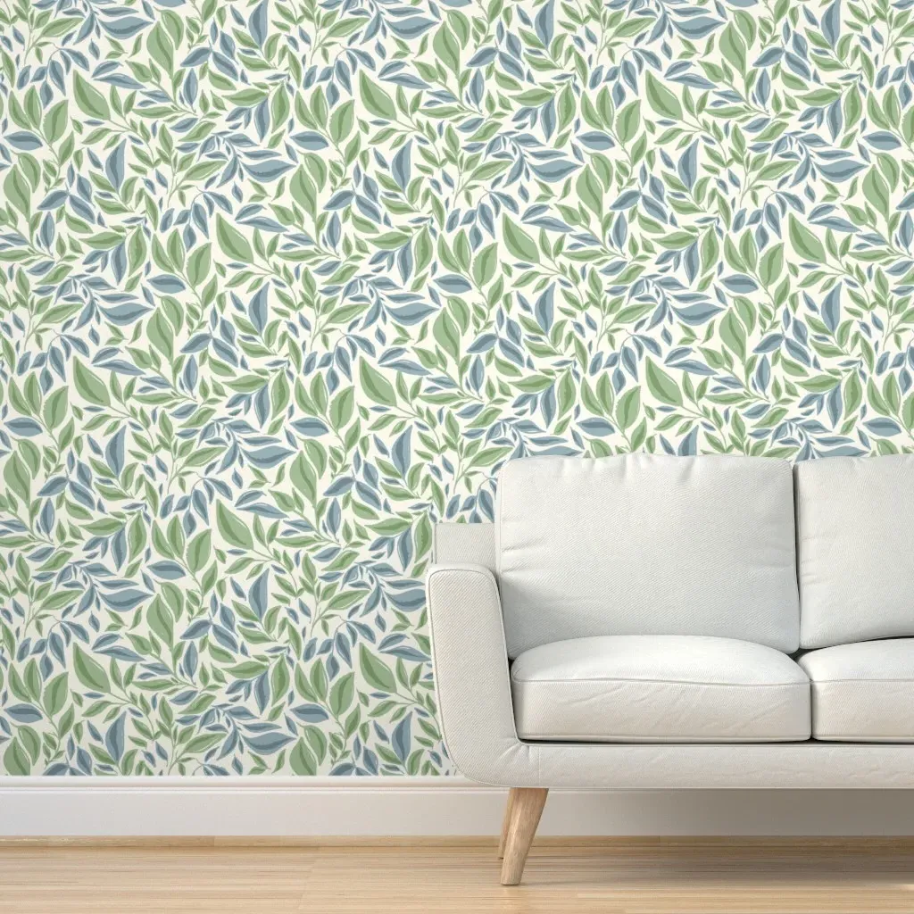 Botanical Climbing Vine Leaves XL Peel and Stick Wallpaper - Sage Green product