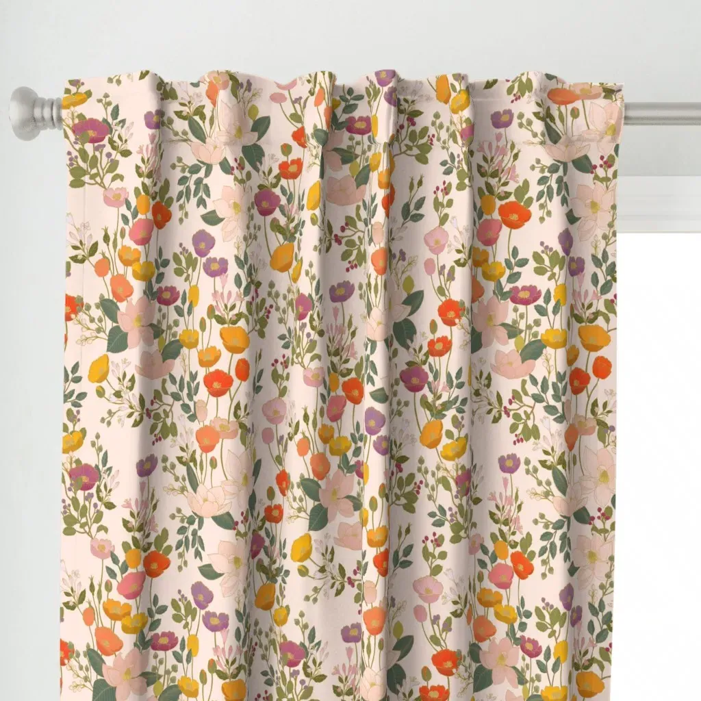 Botanical Cloisonne Curtain Panel - Peach alternate view