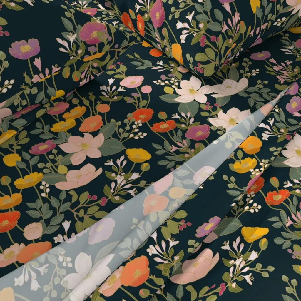 Botanical Cloisonne Garden Queen Sheet Set - Orange alternate view