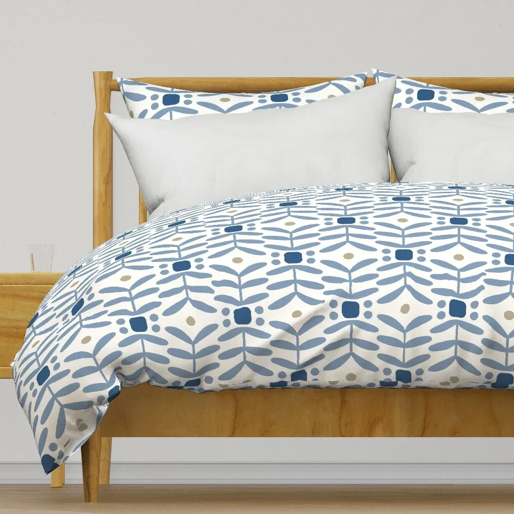 Botanical Diamonds Large Duvet Cover - Blue product