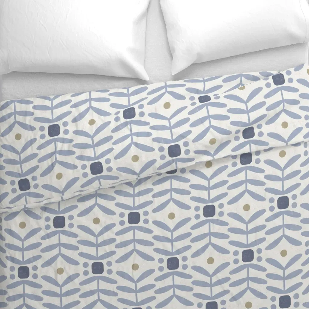 Botanical Diamonds Large Soft Duvet Cover - Dusty Blue alternate view