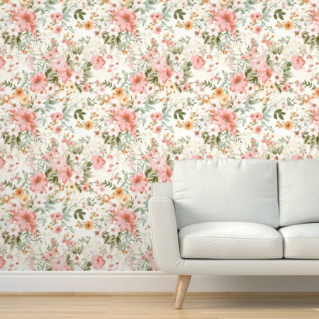 Botanical Floral Peel and Stick Wallpaper - Pink, Green product