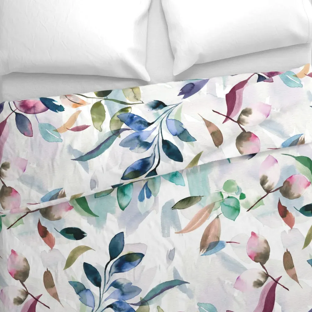 Botanical Grandmillennial Duvet Cover - Teal alternate view