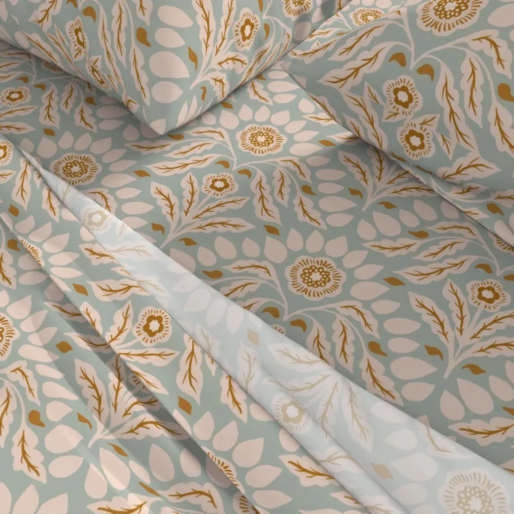 Botanical Reverie Full Sheet Set - Peach alternate view