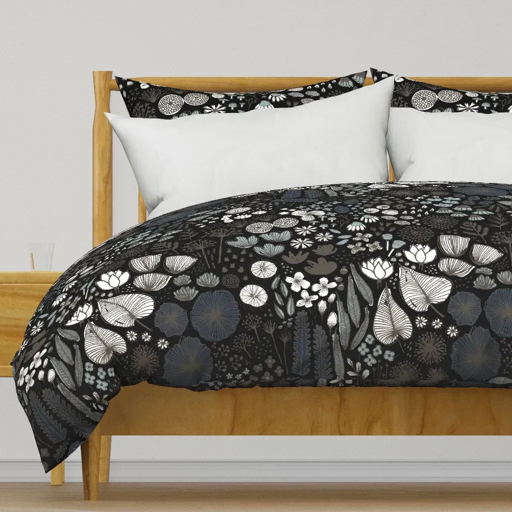 Botanical Sketchbook M+M Duvet Cover - Dark Blue-Gray product