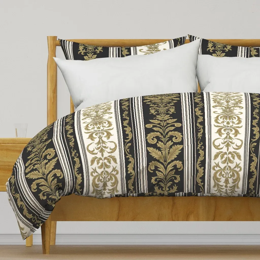 Botanical Stripes Duvet Cover - Gold product