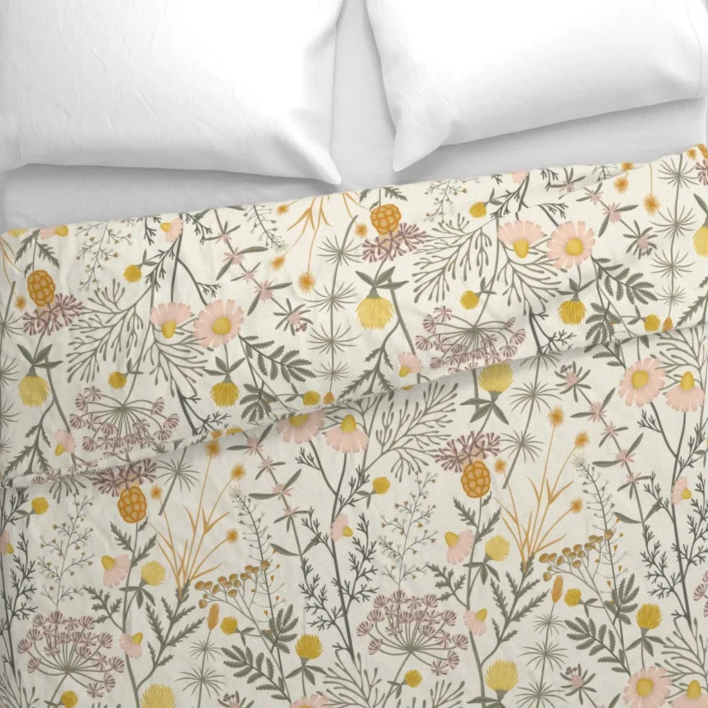 Botanical Weeds Duvet Cover - Pink alternate view