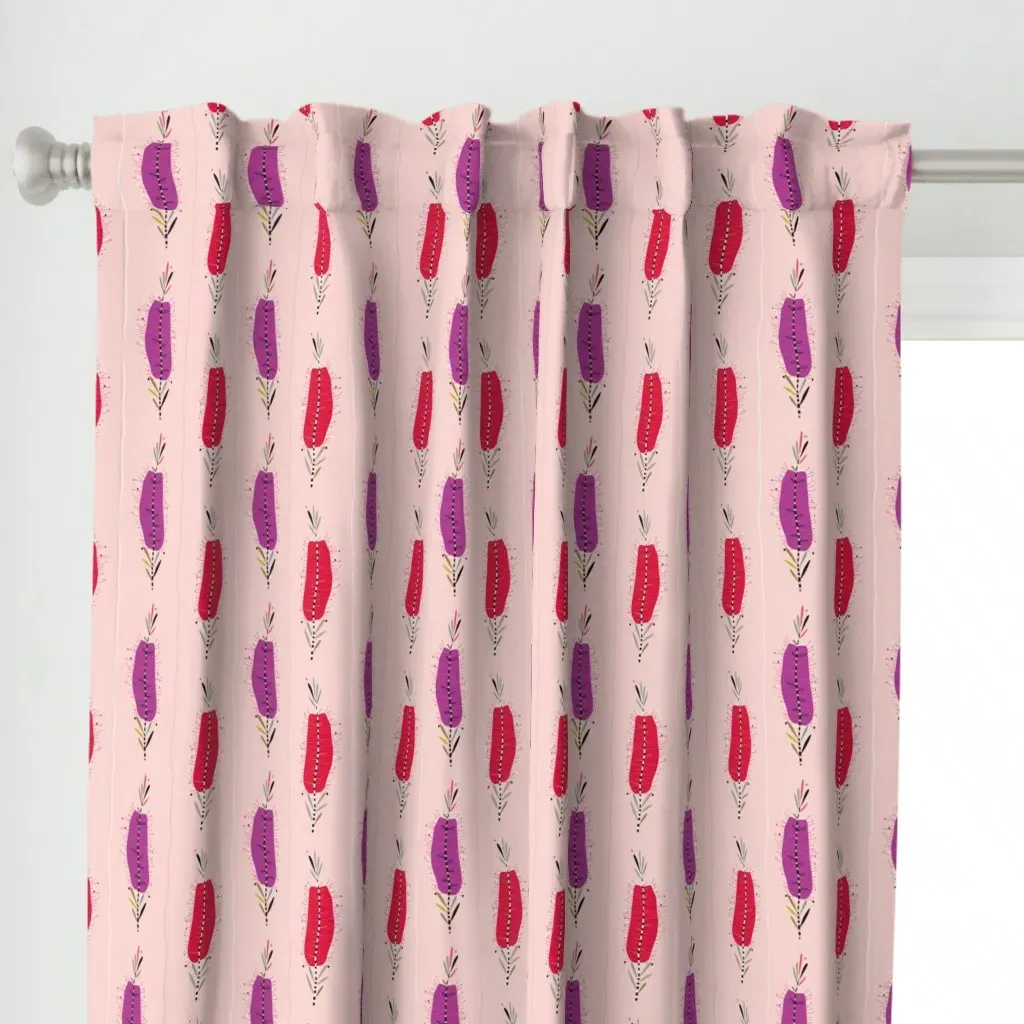 Bottle Brush Small Curtain Panel - Pink alternate view