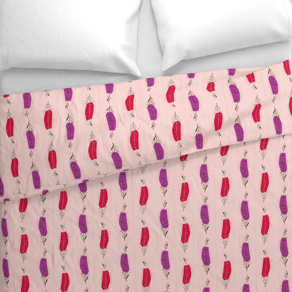 Bottle Brush Small Duvet Cover - Pink alternate view