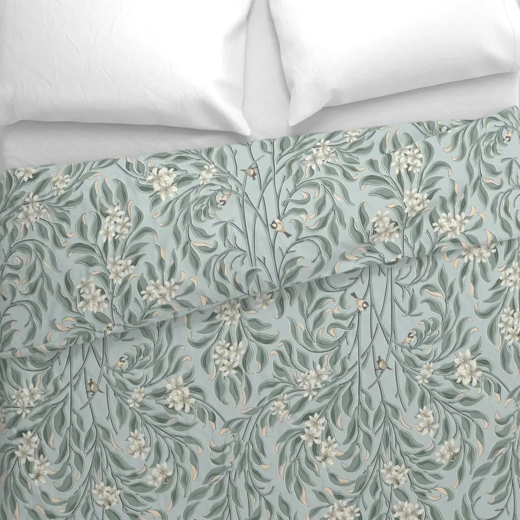 Boughs And Birds XL Duvet Cover - Green alternate view