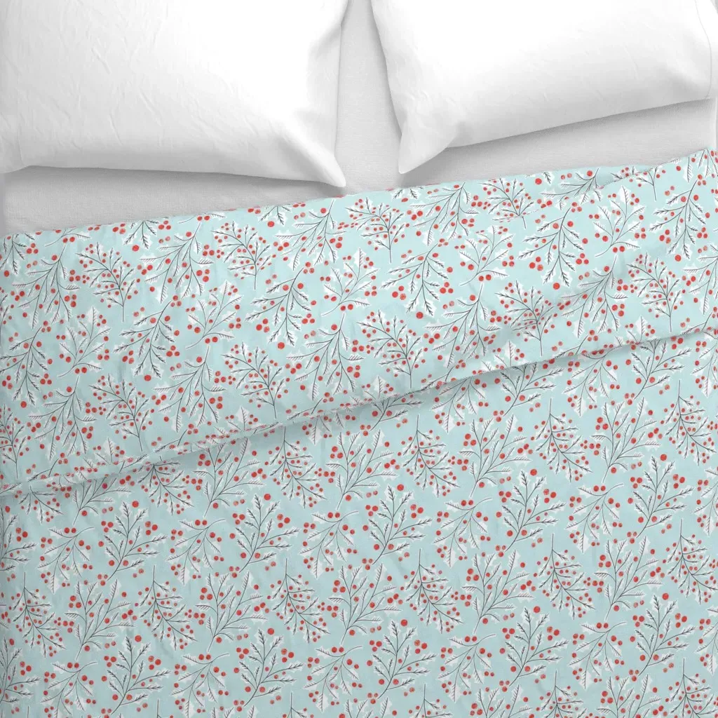 Boughs Of Holly Duvet Cover - Red alternate view
