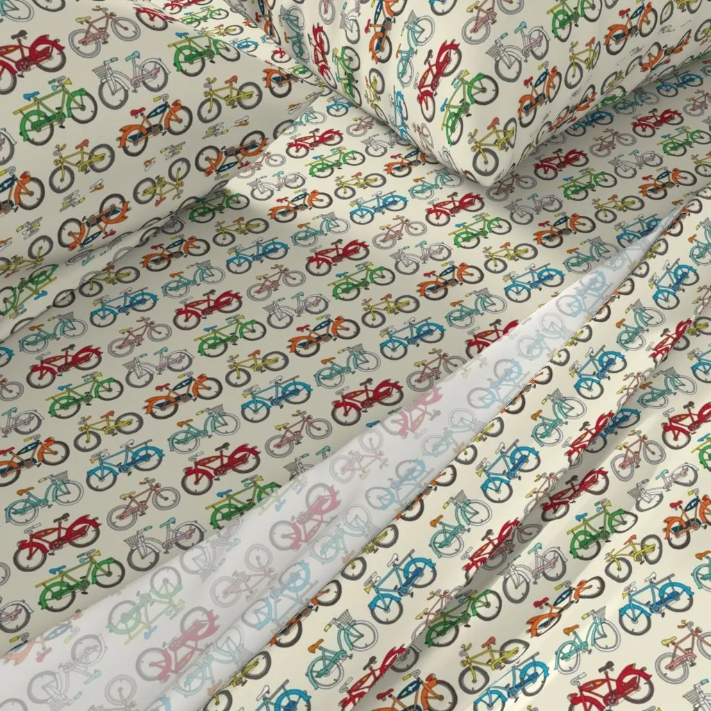 Bountiful Bicycles King Size Sheet Set - Beige alternate view