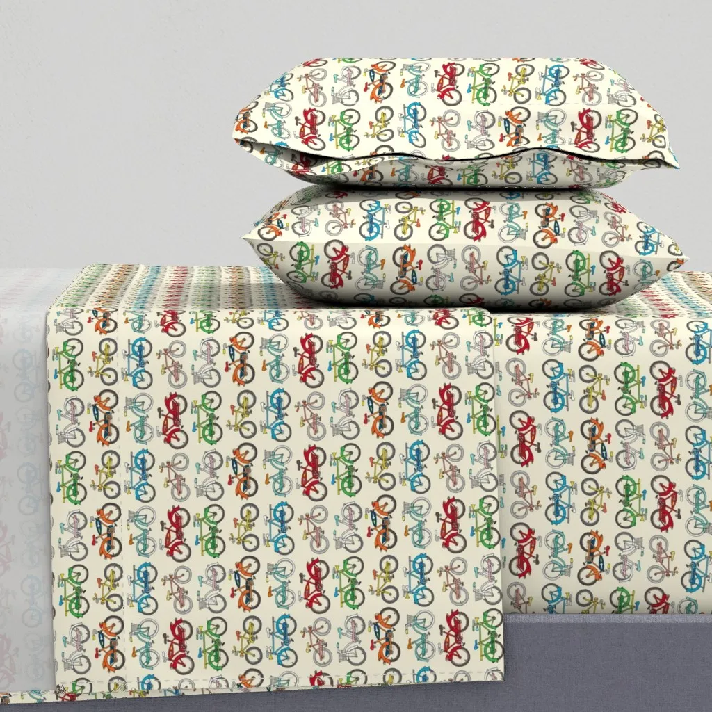 Bountiful Bicycles King Size Sheet Set - Beige product