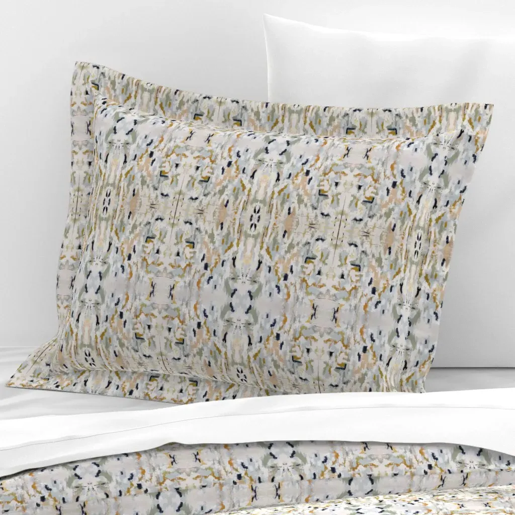 Bowie Collection Abstract Standard Flanged Pillow Sham - Beige, Cotton Sateen product