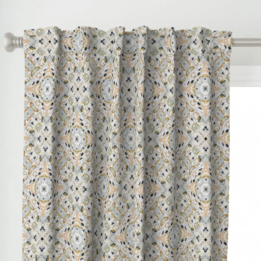 Bowie Spiral Neutral Sage Curtain Panel - Beige alternate view