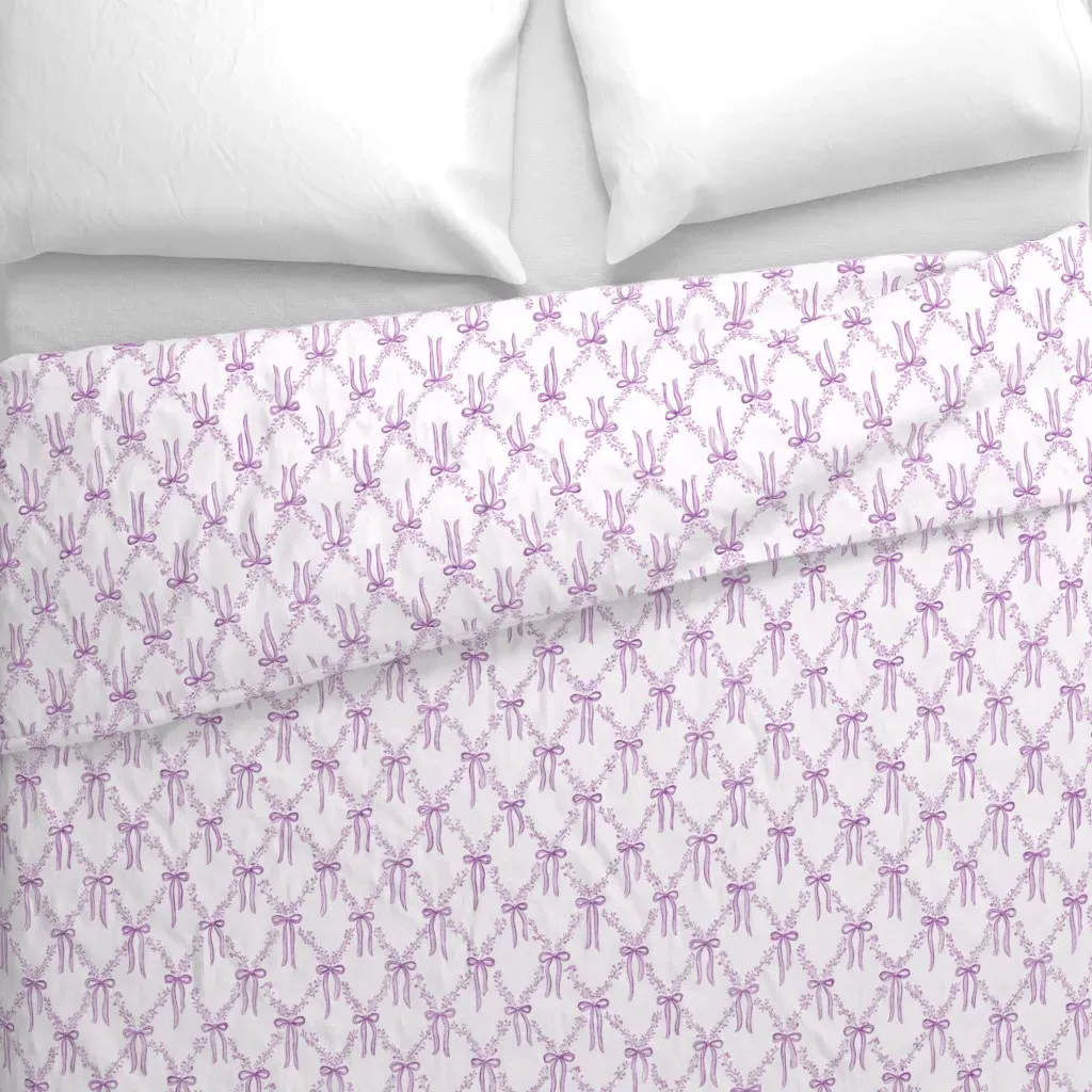 Bowlette Bow Garland Duvet Cover - Lavender alternate view