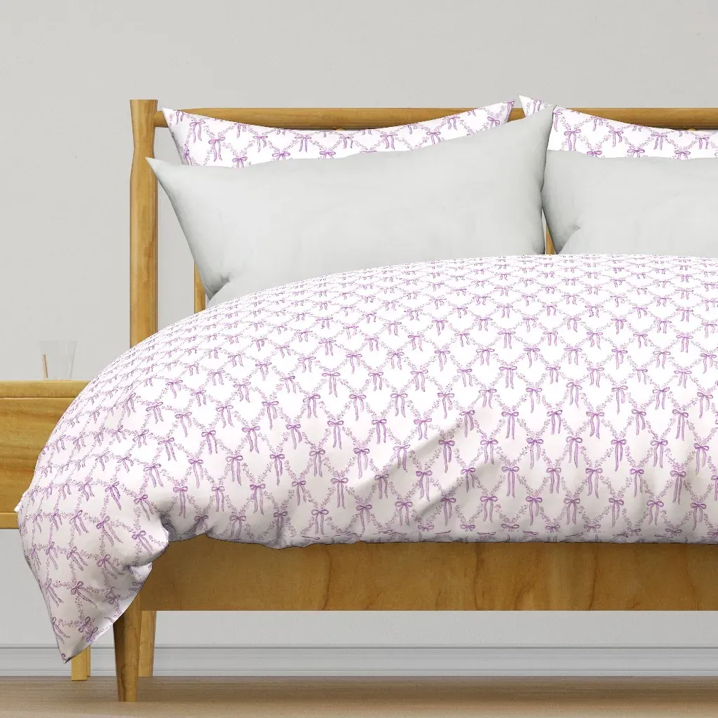 Bowlette Bow Garland Duvet Cover - Lavender product