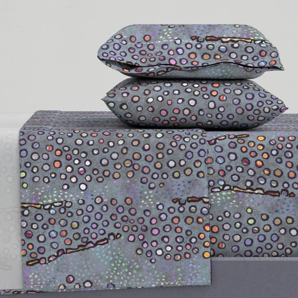 Boxfish Gray Pastel Queen Sheet Set - Dusty Blue product