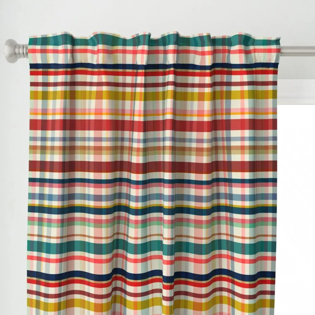 Boy Scout Plaid Curtain Panel - Off-White alternate view